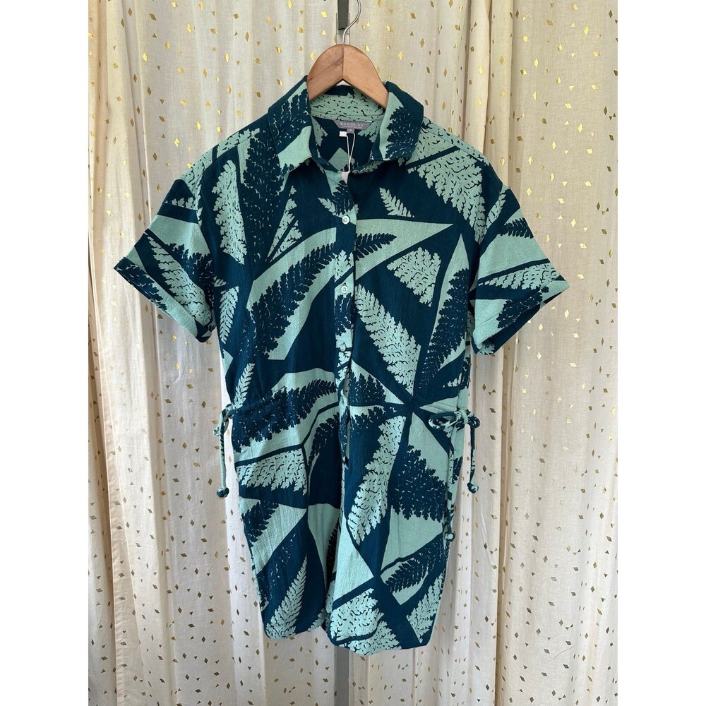 Manaola Kinolau Collection 100% Cotton Nakii Palapalai Side Cinch Ties Romper S